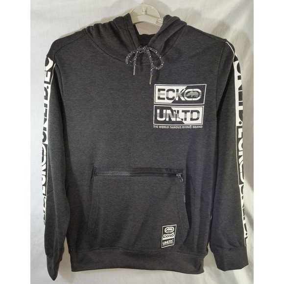 Ecko Unlimited Men Rhino Brand Hoodie Charcoal Heather Sizes S to XL - Picture 1 of 5